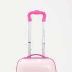 Чемодан детский на молнии, 4 колеса, цвет розовый - фото 24246923