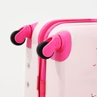 Чемодан детский на молнии, 4 колеса, цвет розовый - фото 24246924