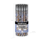 Ручка гелевая ErichKrause Tulips Stick, цвет чернил чёрный, тубус 24 штуки - фото 24617395