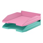 Набор из 2 пластиковых лотков для бумаг ErichKrause® Office, Pastel Mint, мятный и розовый - фото 10454988