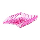 Лоток для бумаг пластиковый ErichKrause® S-Wing, Glitter, розовый - фото 321388928