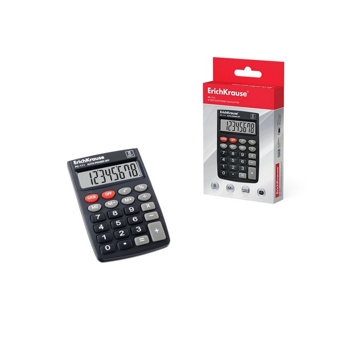 Калькулятор карманный 8-разрядов ErichKrause® PC-111 (в коробке по 1 шт.) - Фото 1