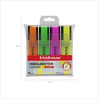 Набор маркеров текстовыделителей 4 цвета, ErichKrause Visioline V-21, 0,6-5,0 мм, чернила на водной основе - фото 24246932