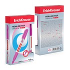 Маркер-текстовыделитель, ErichKrause Visioline V-11, узел 0.6-6.0 мм, чернила на водной основе, розовый - Фото 3