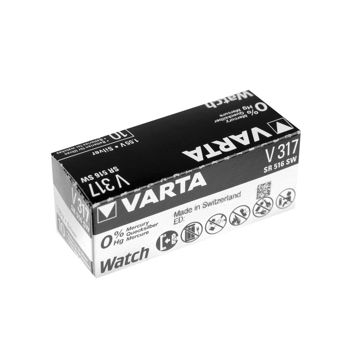 Батарейка Varta Silver Oxide, 317 (SR516SW) - 1BL, 1.55 В, блистер, 1 шт. - фото 51327477