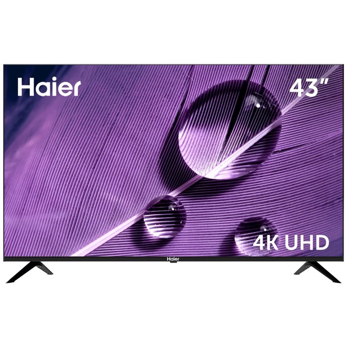 Телевизор Haier SMART TV S1, 43",  3840x2160, DVB-T/T2/C/S2, HDMI 4, USB 2, Smart TV, чёрный - Фото 1