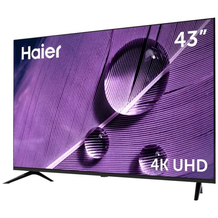 Телевизор Haier SMART TV S1, 43",  3840x2160, DVB-T/T2/C/S2, HDMI 4, USB 2, Smart TV, чёрный - фото 51327492