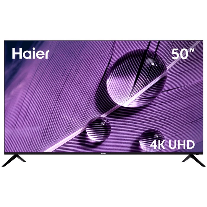 Телевизор Haier SMART TV S1, 50", 3840x2160, DVB-T/T2/C/S2, HDMI 3, USB 2, Smart TV, чёрный - Фото 1