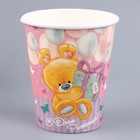 Набор бумажной посуды «Мишутка»: 6 тарелок, 6 стаканов, 6 язычков - фото 24385501