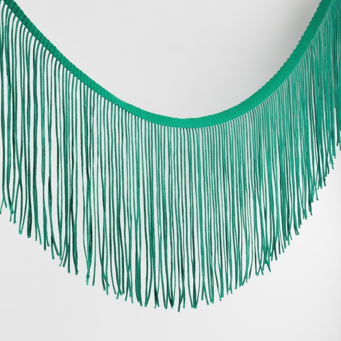 Тесьма декоративная «Бахрома», 15 см, 5±0.5 м, тёмно-зелёная - Фото 1