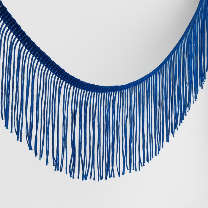 Тесьма декоративная «Бахрома», 10 см, 5±0.5 м, синяя - Фото 1