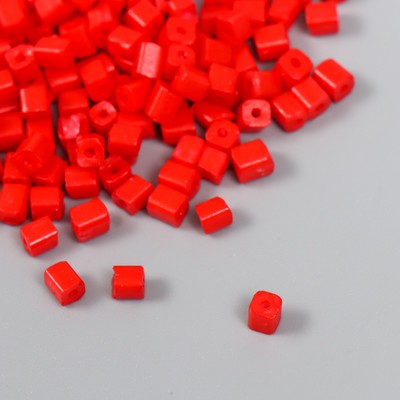 Бисер кубический стекло 4×4 мм «Яркость. Алый», набор 20 г