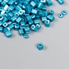 Бисер кубический стекло 4х4 мм "Металлик. Синий" набор 20 гр