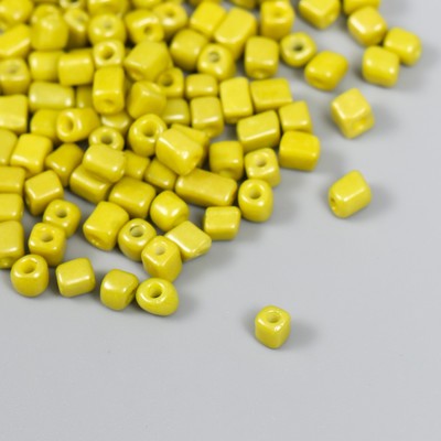 Бисер кубический стекло 4×4 мм «Яркость. Горчица», набор 20 г