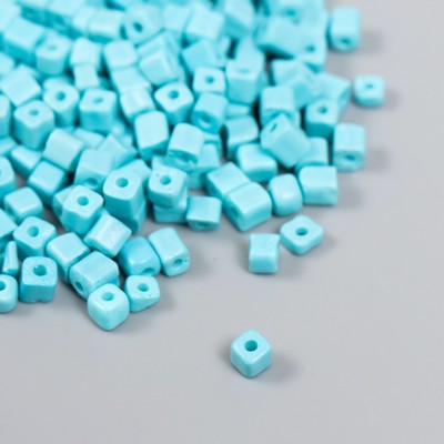 Бисер кубический стекло 4×4 мм «Яркость. Голубой», набор 20 г