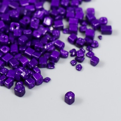 Бисер кубический стекло 4х4 мм "Яркость. Сапфир" набор 20 гр