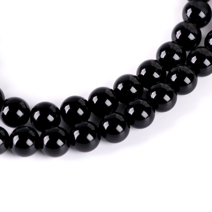 Бусины из натурального камня «Чёрный агат» набор 36 шт., размер 1 шт. — 10 мм - Фото 1