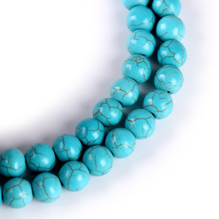 Бусины из натурального камня «Бирюза» набор 36 шт., размер 1 шт. — 10 мм - Фото 1