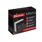 Часы-будильник Sakura SA-8523, электронные, будильник, 3хААА, белые 9618908 - фото 319873755