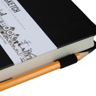 Скетчбук Sketchmarker, 120 х 120 мм, 80 листов, твёрдая обложка из искусственной кожи, чёрный, блок 140 г/м2 - фото 9867474
