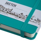 Скетчбук Sketchmarker, 90×140 мм, 80 листов, твёрдая обложка из искусственной кожи, аквамарин, блок 140 г/м² 9604598