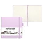 Скетчбук Sketchmarker, 120 х 120 мм, 80 листов, твёрдая обложка из искусственной кожи, фиолетовый, блок 140 г/м2 - фото 319436465
