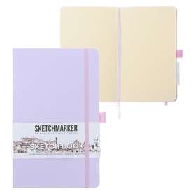 Скетчбук Sketchmarker, 130 х 210 мм, 80 листов, твёрдая обложка из искусственной кожи, фиолетовый, блок 140 г/м2