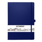 Скетчбук Sketchmarker, 210 х 300 мм, 80 листов, твёрдая обложка из искусственной кожи, синий, блок 140 г/м2 - фото 319746568