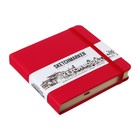 Скетчбук Sketchmarker, 120 х 120 мм, 80 листов, твёрдая обложка из искусственной кожи, бордовый, блок 140 г/м2 - фото 24341014