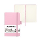 Скетчбук Sketchmarker, 90 х 140 мм, 80 листов, твёрдая обложка из искусственной кожи, розовый, блок 140 г/м2 - фото 10456629