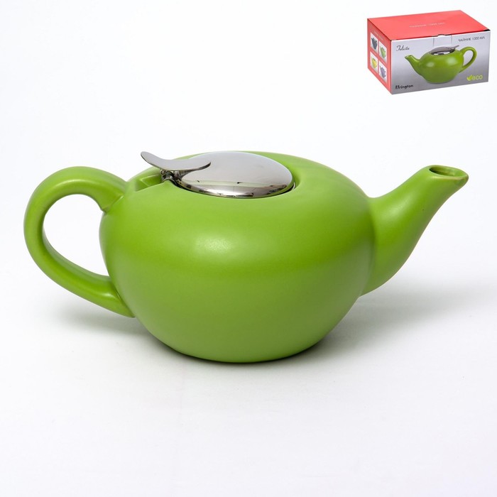 Чайник с фильтром Elrington «Феличита, матовый», 1 л, цвет зелёный