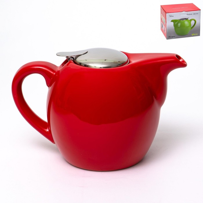 Чайник с фильтром Elrington «Феличита, глазурь», 1.3 л, цвет красный