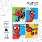 Комплект тетрадей из 20 шт "Человек-паук", 18 листов, в клет, обложка бум.мелов. - фото 2865695