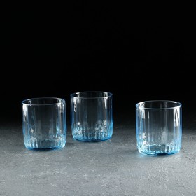 Набор стеклянных стаканов Leia, 3 шт, 265 мл, голубой