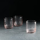 Набор стеклянных стаканов Leia, 3 шт, 265 мл, розовый - фото 319436942