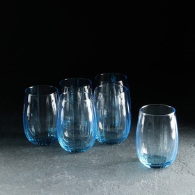 Набор стеклянных стаканов Linka, 6 шт, 380 мл, цвет голубой