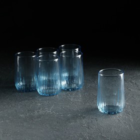 Набор стеклянных стаканов Nova, 6 шт, 135 мл, голубой