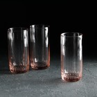 Набор стеклянных стаканов Leia, 3 шт, 310 мл, розовый - фото 319436969