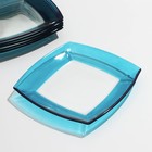 Набор тарелок стеклянный Tokio, 6 шт, d=19,5 см, цвет голубой - фото 4378842