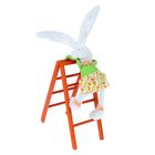 Декор "Зайчишка-девочка забирается на лестницу" 12х13х34 см - Фото 1