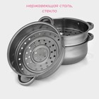 Мантоварка-пароварка Доляна «Классика», d=24 см, 3 уровня, общий объём — 7.9 л, индукция, нержавеющая сталь - Фото 3