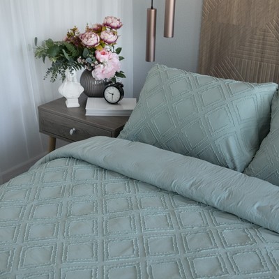 Постельное бельё 2 сп «Квадрат», размер 220х240 см, 175х215 см, 50х70 см - 2 шт