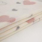 Плед флисовый «Валентинки», размер 150х200 см, цвет молочный - Фото 3
