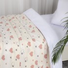 Плед флисовый «Валентинки», размер 150х200 см, цвет молочный - Фото 2