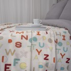 Плед флисовый «Буквы», размер 150х200 см, цвет молочный - Фото 2