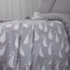 Плед флисовый «Гуси», размер 150х200 см, цвет серый - Фото 2