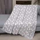 Плед флисовый «Гуси», размер 150х200 см, цвет серый - Фото 4