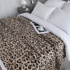 Плед флисовый «Леопард», размер 150х200 см, цвет песочный - Фото 3