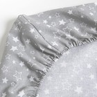 Простынь на резинке «Звёздное небо», размер 60х120 см, цвет серый - Фото 4