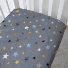 Простынь на резинке «Звезды серые», размер 60х120 см, цвет серый - Фото 2